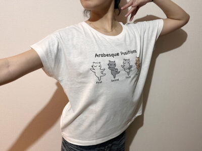 バレエアラベスクTシャツドルマンM(モデル身長166cm)