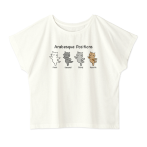 バレエねこアラベスクTシャツ