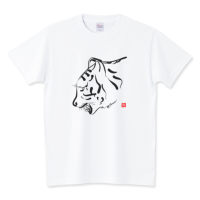 かっこいい虎横顔Tシャツ白