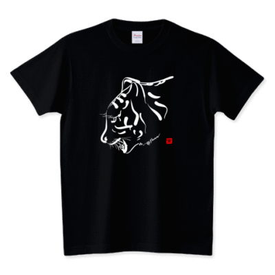 かっこいい虎横顔Tシャツ黒